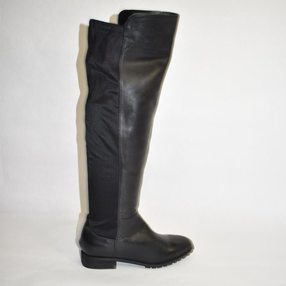 Blondo Presto Waterproof Knee Hi Boot Black Leather 7 B6718 - Picture 3 of 7